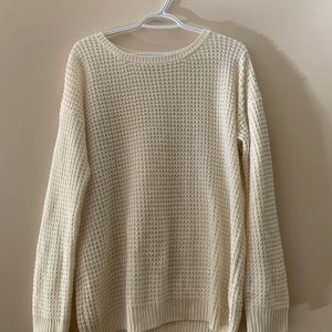 Forever 21 White Cable Knit Sweater